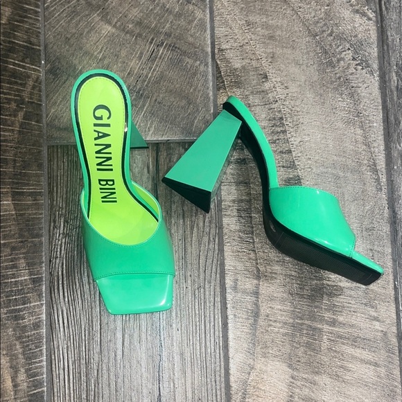 Gianni Bini Shoes - Gianni Bini Green Block Heel Mules